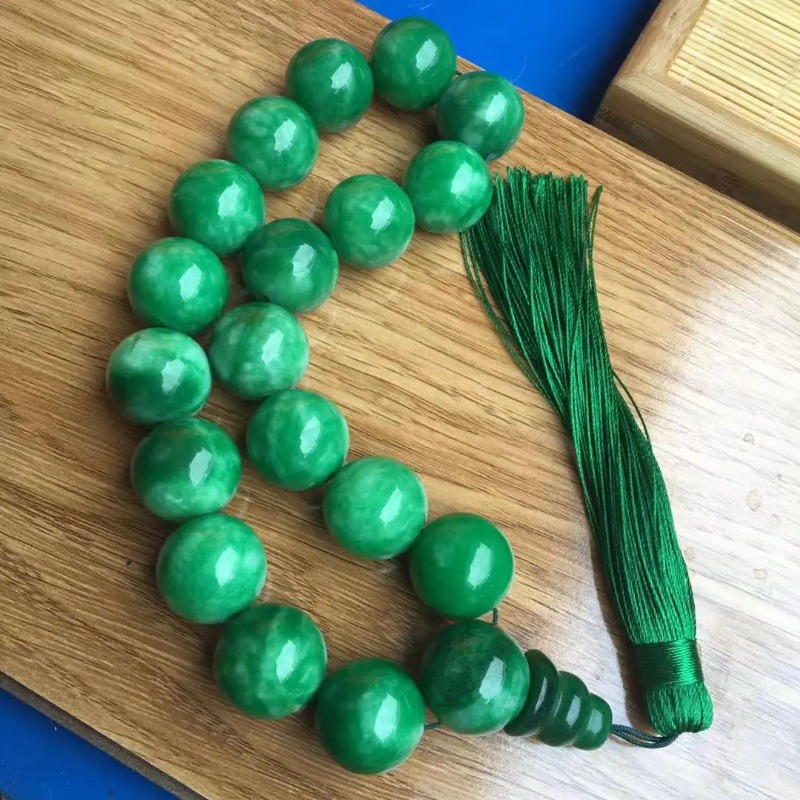 Bracelet Beaded Men - Natuurlijke Groene Jade Armbanden 13Mm Kralen