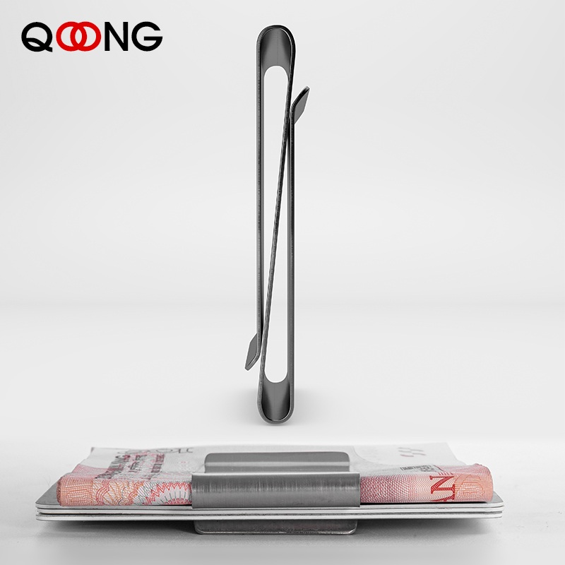 Money Clip Slim - Qoong Rvs Slim Dubbelzijdig Mannen Vrouwen