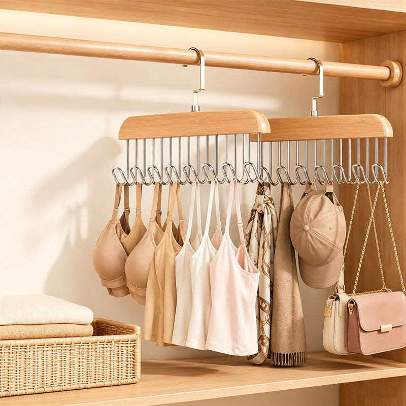 Men'S Accessories Organizer For Wardrobe - Houten stropdashangers Riemrek Vrouwen opslaghangers voor