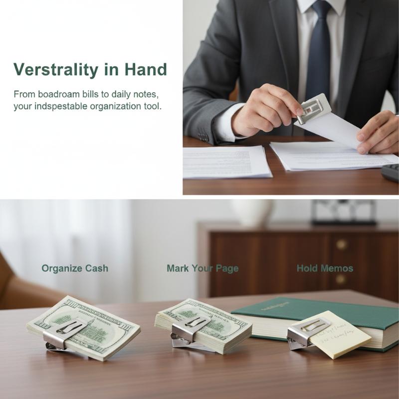 Money Clip Slim - Slanke roestvrijstalen geldclip voor heren, draagbare