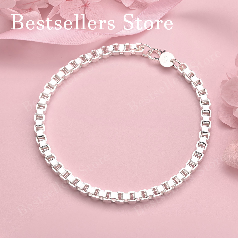 Men Accessories Chain And Bracelet - 925 sterling zilveren 8-inch prachtige 4MM