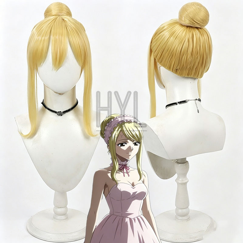 Men Accessories Look - Anime Lucy Heartfilia Cosplay Pruik Geel