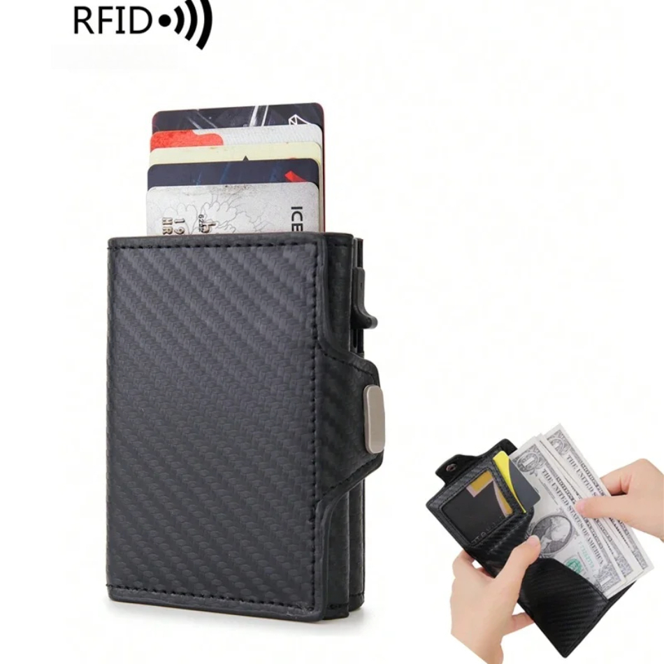 Coin Holder Men - RFID-blokkerende pop-up portemonnee voor heren, automatische