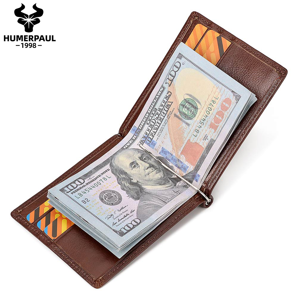 Money Clip Slim - Slanke herenportemonnee van echt leer met