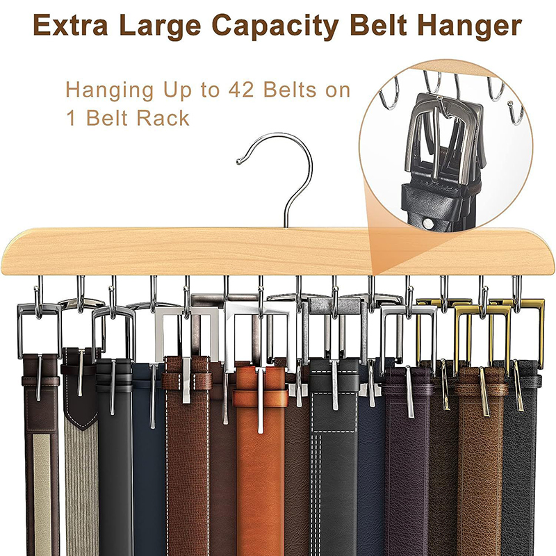 Men'S Accessories Organizer For Wardrobe - Houten Riemrek Vrouwen Opslag Hangers voor