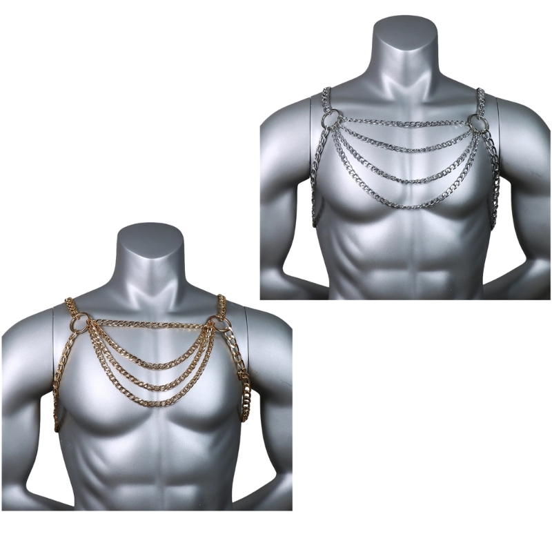 Men'S Accessories Chain - Mannen sexy metalen lichaam borst ketting