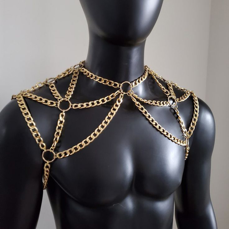 Men'S Accessories Chain - Punk Mannen Schouder Body Chain Terug