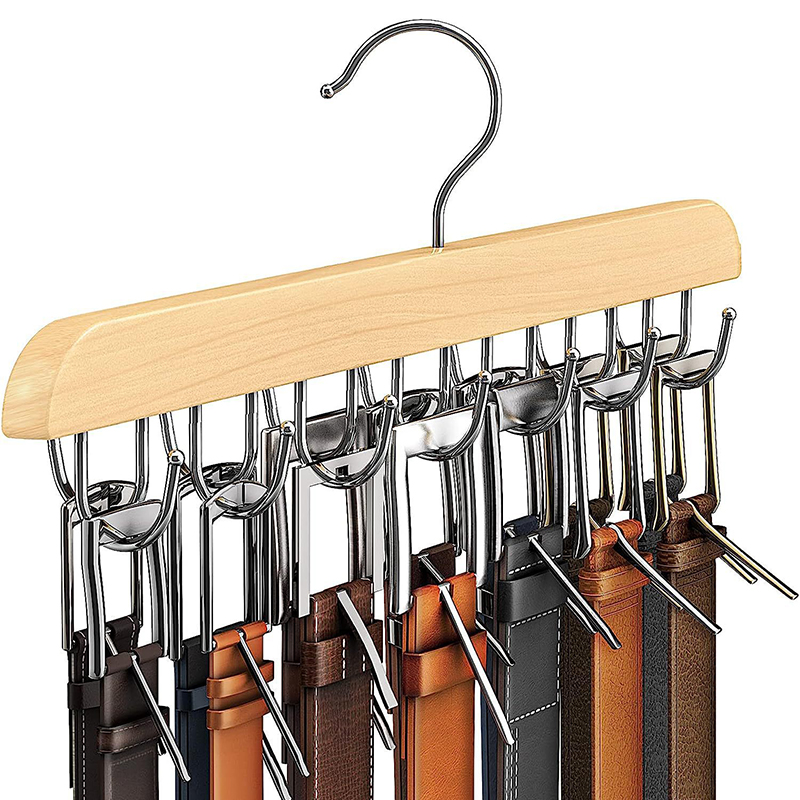 Men'S Accessories Organizer For Wardrobe - Houten Riemrek Vrouwen Opslag Hangers voor