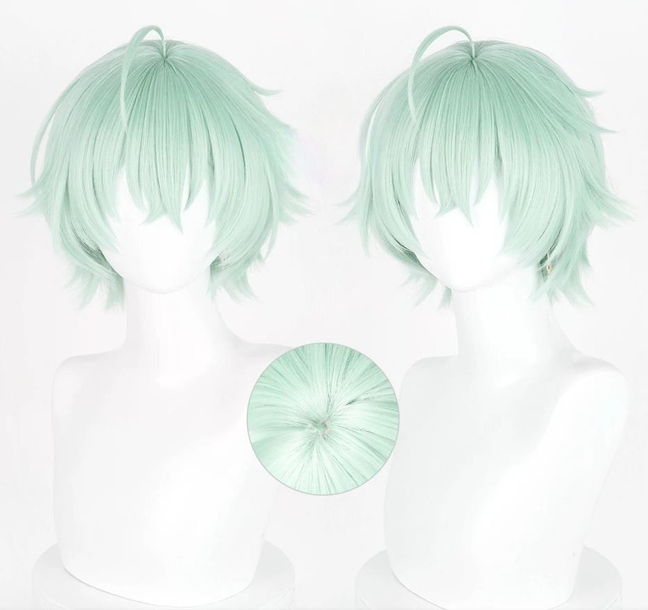Men Accessories Look - Game Genshin Impact Alyosha Cosplaypruik Mintgroen