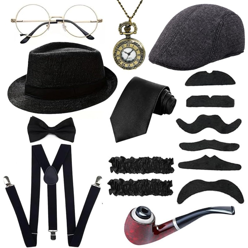Men'S Accessories In The 1920S - Jaren '20 Herenkostuum Accessoires Outfit Set