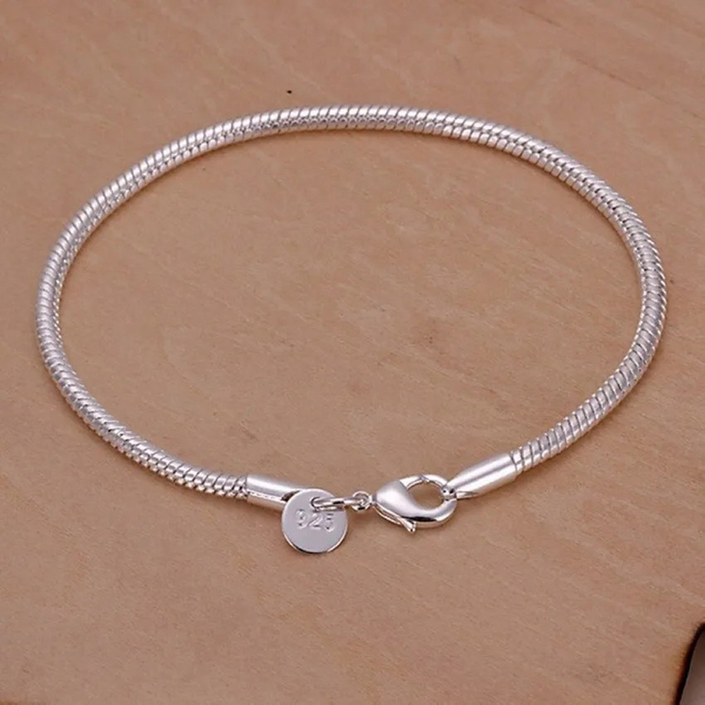 Men Accessories Chain And Bracelet - 925 Zilver 3 MM Snake 16-23